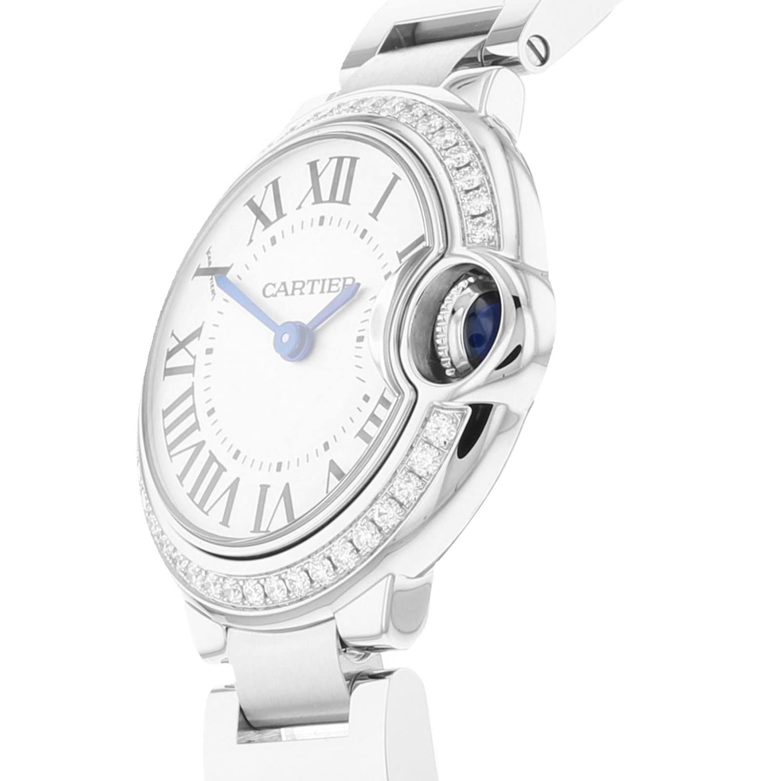 Cartier Ballon Bleu De Cartier Watch 28mm Quartz Steel Diamonds W4BB0015