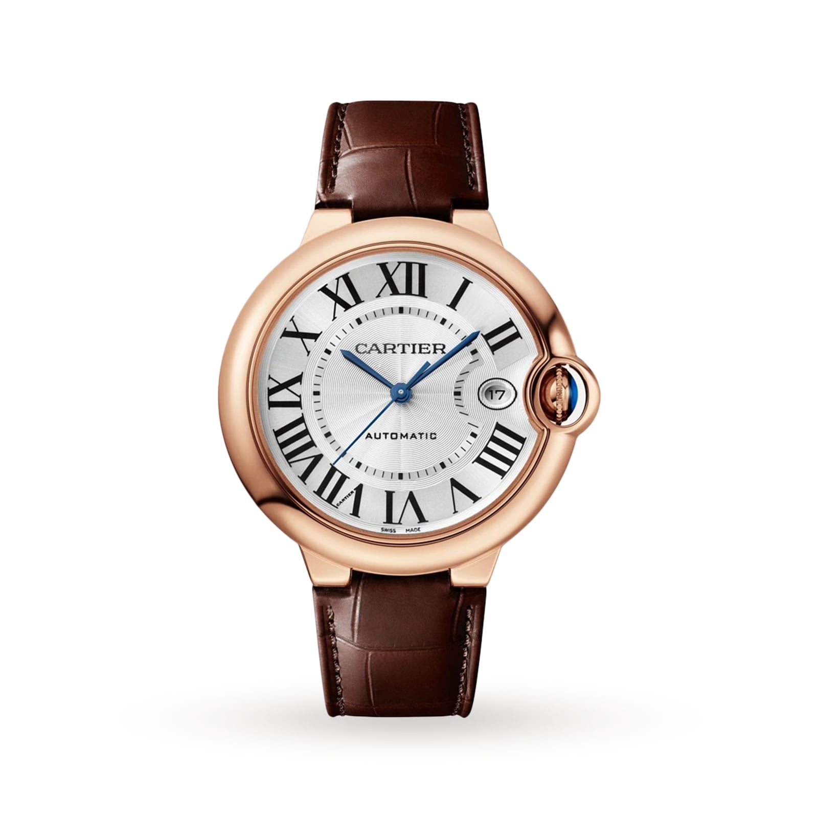  Cartier Ballon Bleu De Cartier Watch 40mm Automatic 18k Rose Gold Leather WGBB0035