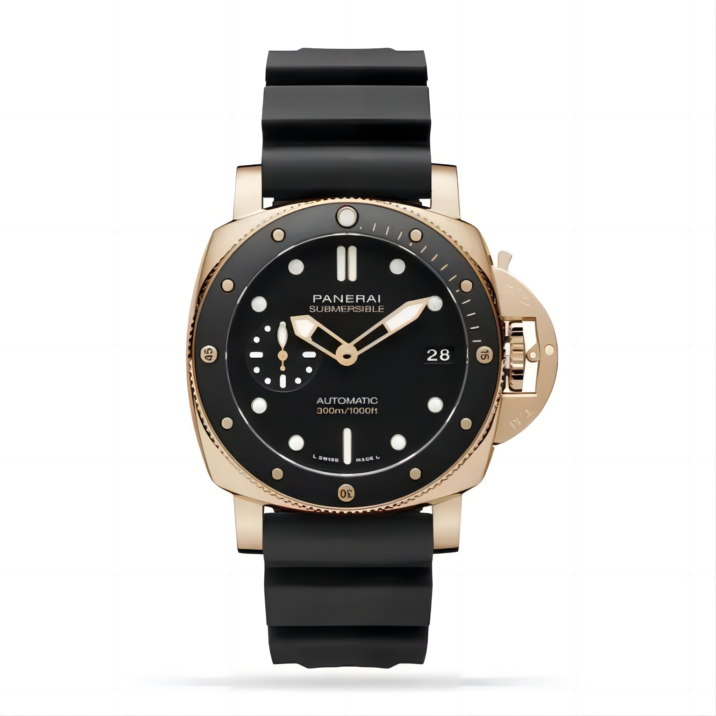 Panerai Luminor Men Automatic Black Rubber Watch PAM01164