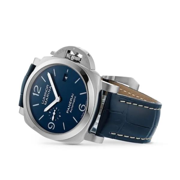 Panerai Luminor Men Automatic Blue Alligator Watch PAM01313