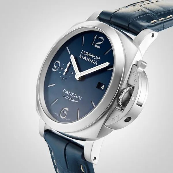 Panerai Luminor Men Automatic Blue Alligator Watch PAM01313