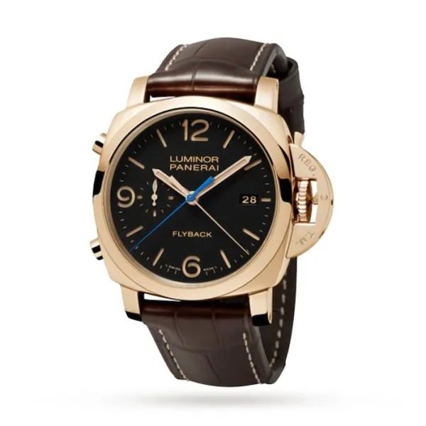 Panerai Luminor Men Automatic Brown Alligator Watch PAM00525